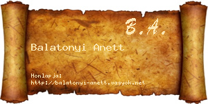 Balatonyi Anett névjegykártya